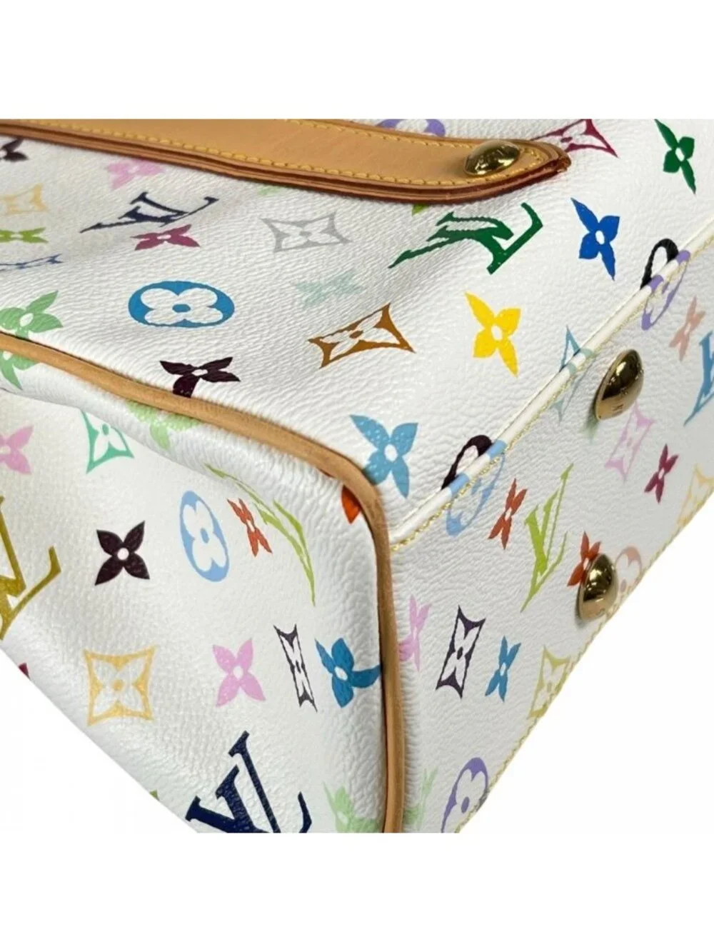Louis Vuitton Handbag Aurelia MM Monogram Multicolor White Gold